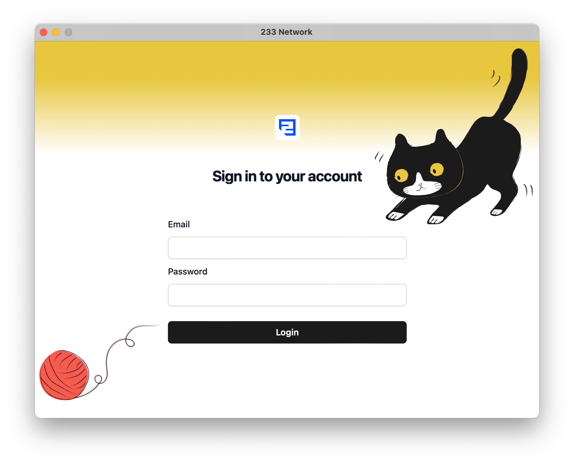 233 Network macOS App - 登录界面